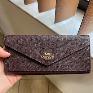 Coach Slim Envelope Wallet in Oxblood / Burgundy